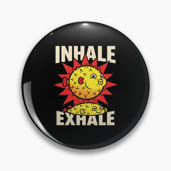 Item preview, Inhale Exhale Yoga Humor: Puffed-Up Pufferfish Pop Art designed and sold by Osmose-Studio.