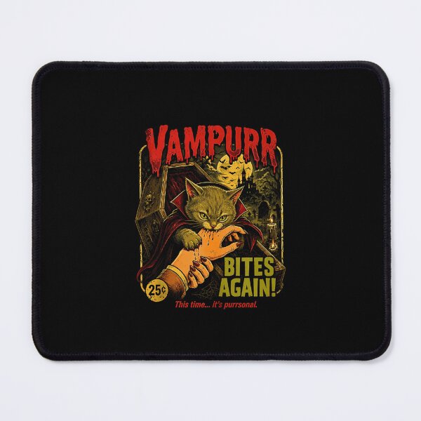 Item preview, Vampurr Bites Again Vampire Cat Retro Halloween Horror designed and sold by Byhergawaa.