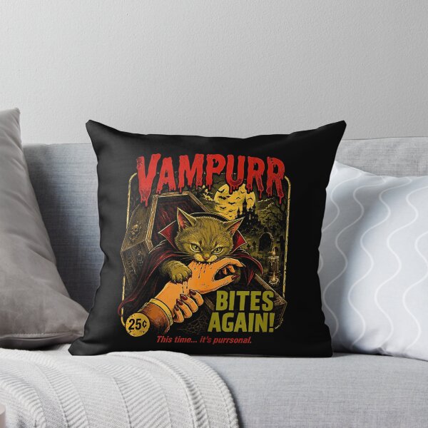 Item preview, Vampurr Bites Again Vampire Cat Retro Halloween Horror designed and sold by Byhergawaa.