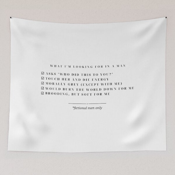Item preview, What I'm Looking For In A Man — Romantasy Checklist Design designed and sold by WellReadThreadz.