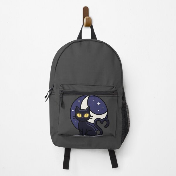 Item preview, Black Cat with Heart Tail Under Crescent Moon designed and sold by AIG - Andrei Ilie Graphics.