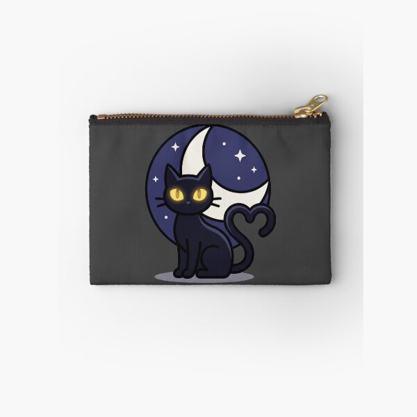 Item preview, Black Cat with Heart Tail Under Crescent Moon designed and sold by AIG - Andrei Ilie Graphics.