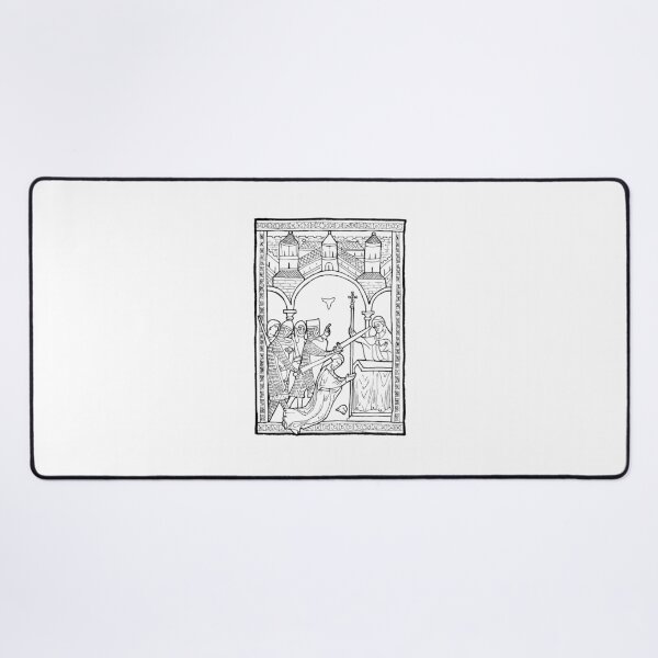 Item preview, Medieval Miniature Ink Sketch - Gothic Manuscript Art designed and sold by BarnBurns.