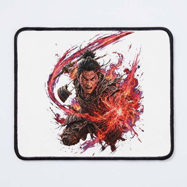 Item preview, Unleash The Fury - Epic Samurai Warrior with Flaming Katana & Ink Splatter Art designed and sold by One City Two Children Studio.