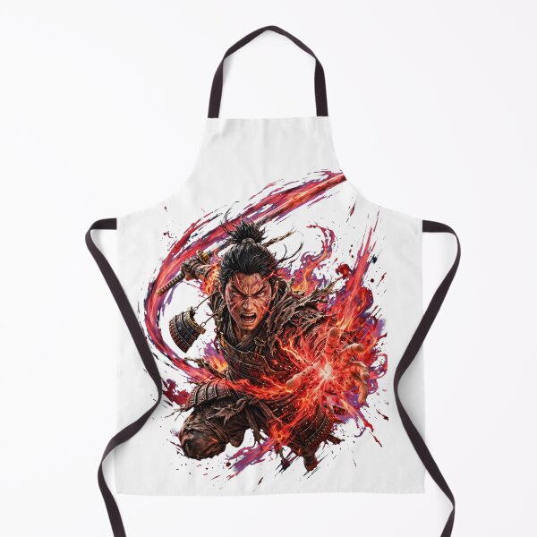 Item preview, Unleash The Fury - Epic Samurai Warrior with Flaming Katana & Ink Splatter Art designed and sold by  One City Two Children Studio.