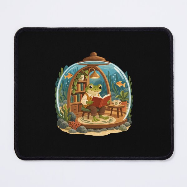Item preview, Cozy Frog Reading in an Underwater Library designed and sold by AMICO77.