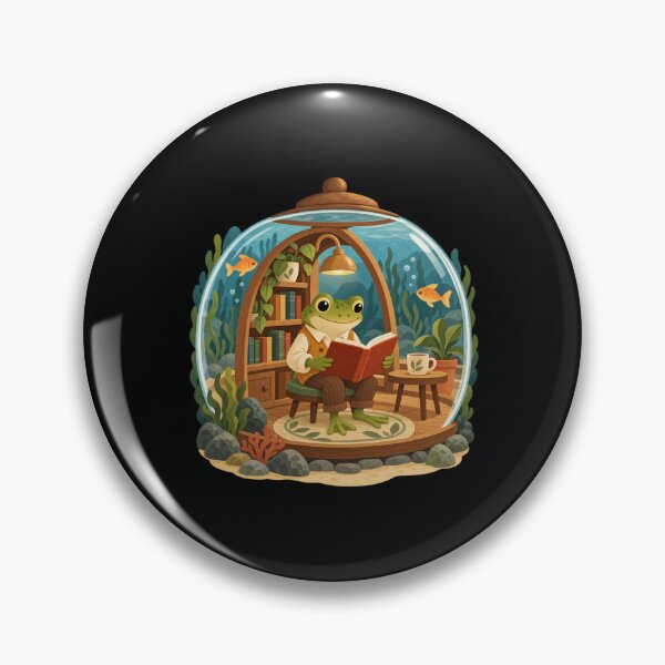 Item preview, Cozy Frog Reading in an Underwater Library designed and sold by AMICO77.