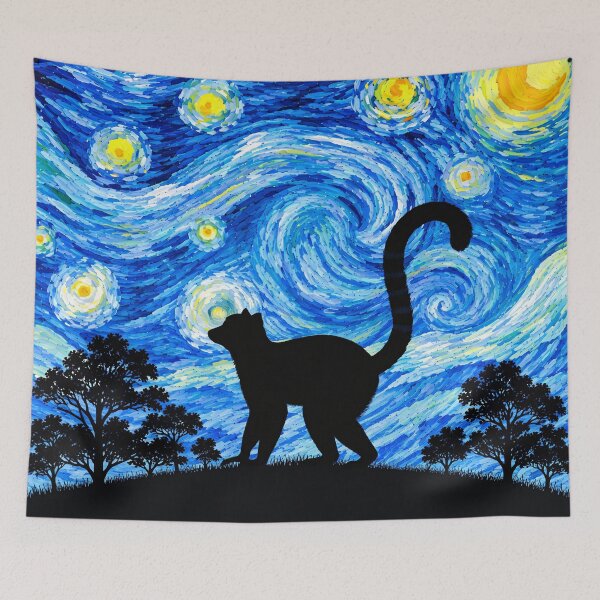 Item preview, Funny Lemur Starry Night Painting Moon Star Zoo Boys Girls designed and sold by FurryHavenPH.