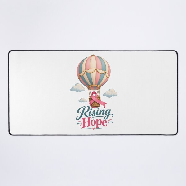Item preview, Rising Hope Hot Air Balloon Ribbon Cancer Recovery designed and sold by UniversPlant | Blooming with Hope.