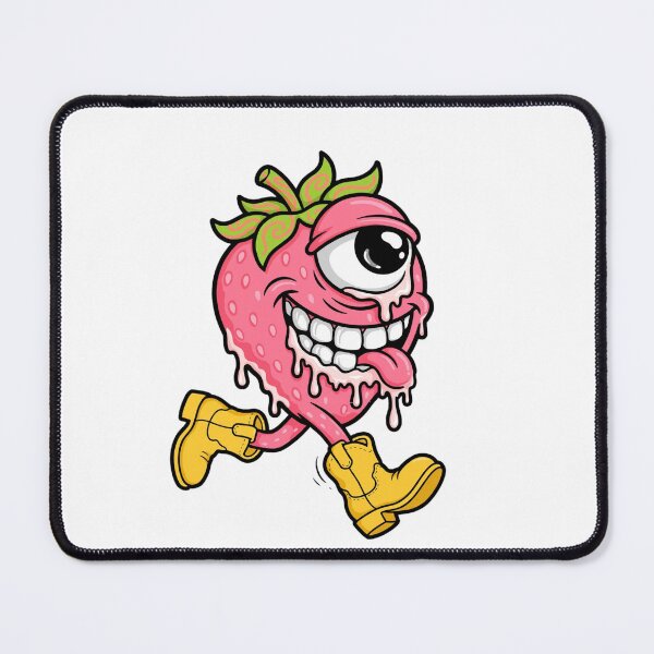 Item preview, Strawberry Monster – Cute Creepy Fruit Character with Yellow Boots designed and sold by GoldenSparkleShop.