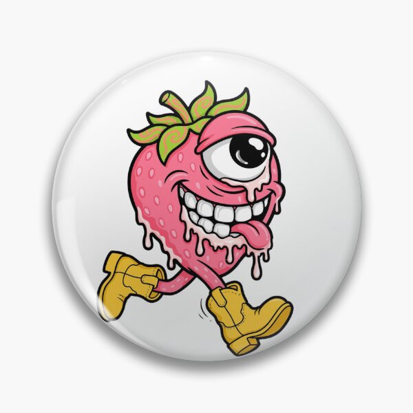 Item preview, Strawberry Monster – Cute Creepy Fruit Character with Yellow Boots designed and sold by GoldenSparkleShop.