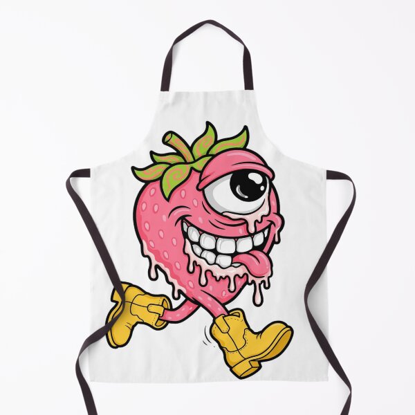 Item preview, Strawberry Monster – Cute Creepy Fruit Character with Yellow Boots designed and sold by GoldenSparkleShop.