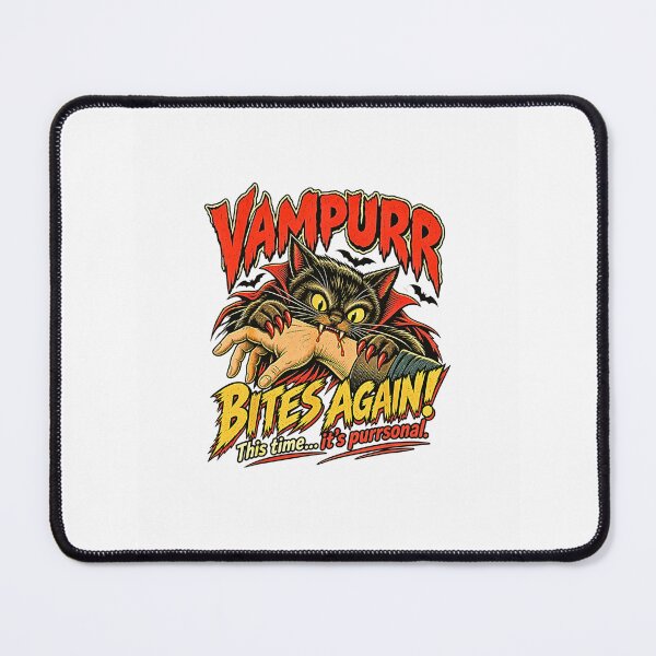 Item preview, Vampurr Bites Again Vampire Cat Retro Halloween Horror designed and sold by Byhergawaa.