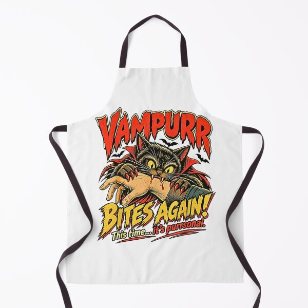 Item preview, Vampurr Bites Again Vampire Cat Retro Halloween Horror designed and sold by Byhergawaa.