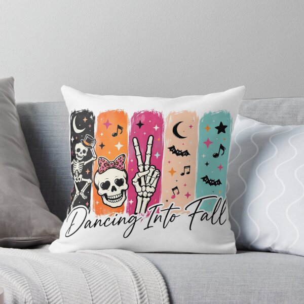 Item preview, Dancing Into Fall Colorful Skeleton Halloween designed and sold by CleanDecor.