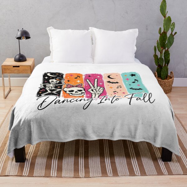 Item preview, Dancing Into Fall Colorful Skeleton Halloween designed and sold by CleanDecor.