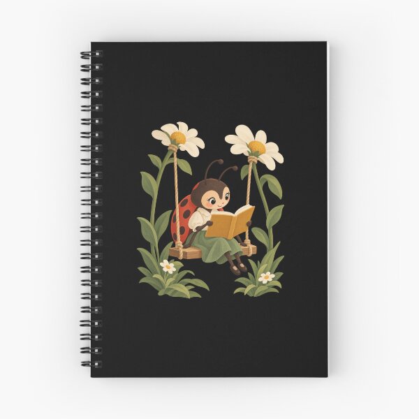 Item preview, Cozy Ladybug Reading on a Daisy Swing designed and sold by AMICO77.