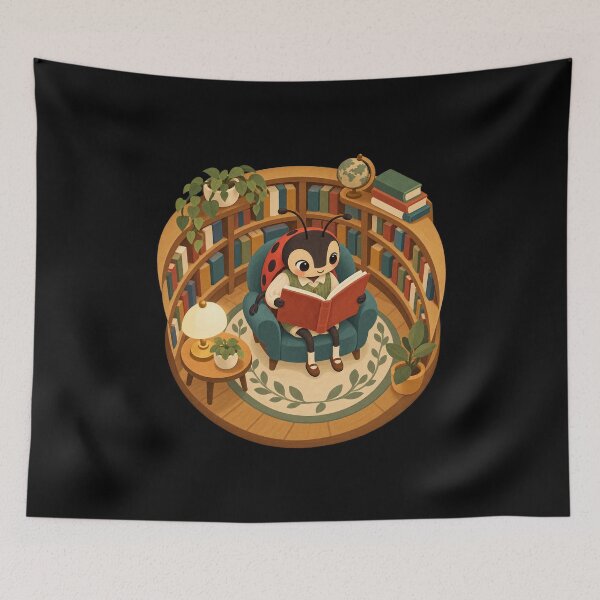 Item preview, Cozy Ladybug Reading in a Round Library designed and sold by AMICO77.