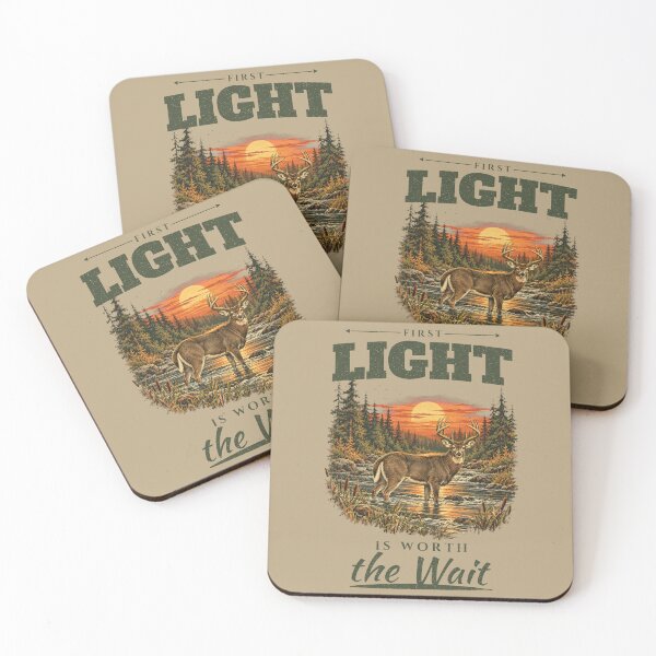 Item preview, First Light Is Worth The Wait Whitetail Deer Sunrise Hunting designed and sold by Worn & Witty.