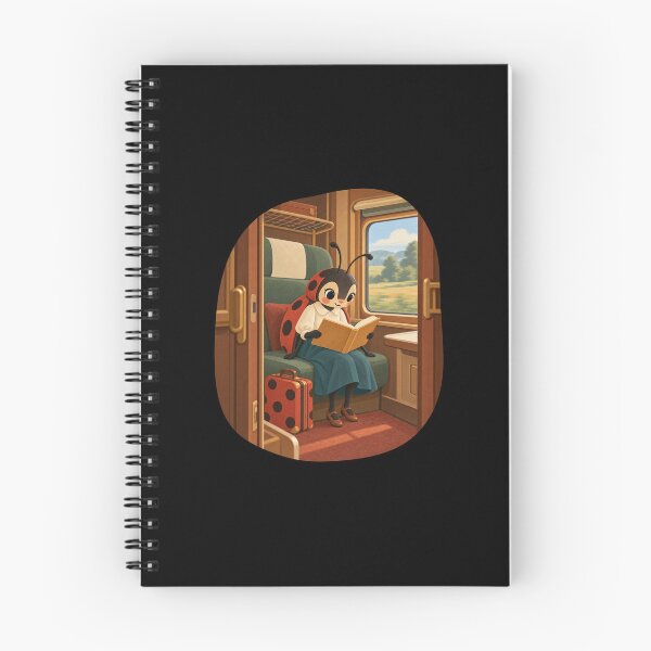 Item preview, Cozy Ladybug Reading on a Countryside Train designed and sold by AMICO77.