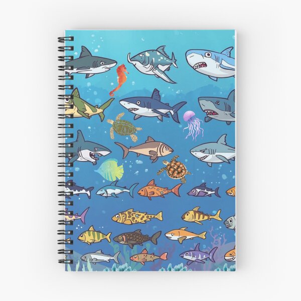 Item preview, Underwater Ocean Life with Sharks and Sea Turtles Pattern Art designed and sold by bakosshops.