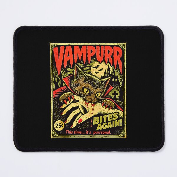 Item preview, Vampurr Bites Again Vampire Cat Retro Halloween Horror designed and sold by Byhergawaa.