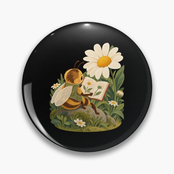 Item preview, Cozy Bee Reading a Daisy Field Guide designed and sold by AMICO77.