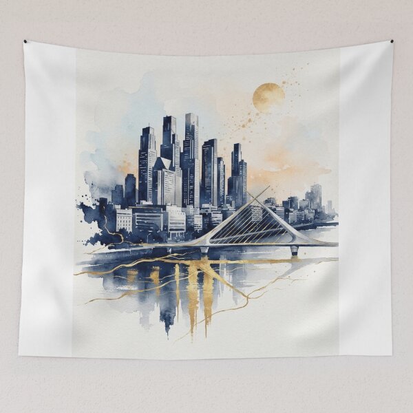 Item preview, Puerto Madero in Watercolor - Argentine Landscapes designed and sold by Esencia Argentina.