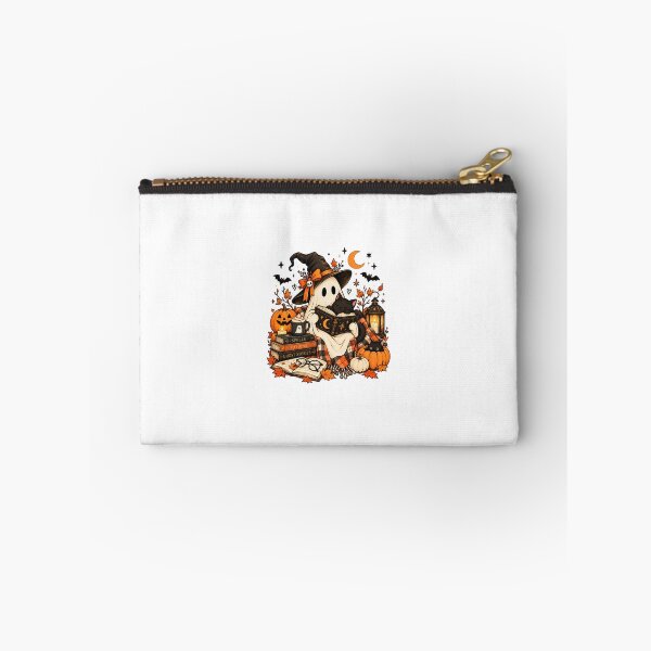 Item preview, Halloween Cozy Ghost Reading with Black Cat, Pumpkins & Spooky Books designed and sold by LumiMuse.