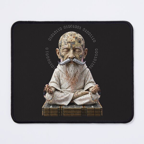 Item preview, Meditating Circuit Board Grandpa Cyber Zen designed and sold by One City Two Children Studio.