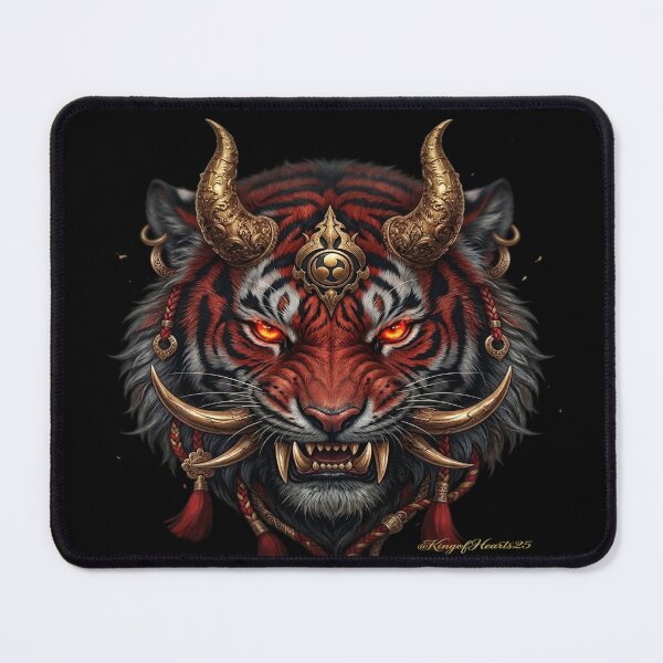 Item preview, Oni Tiger Crimson Emperor Japanese Dark Fantasy Guardian designed and sold by KingofHearts25.