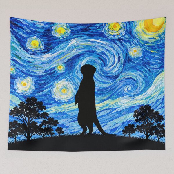 Item preview, Funny Meerkat Starry Night Painting Moon Star Zoo Boys Girls designed and sold by FurryHavenPH.