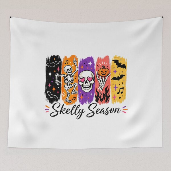 Item preview, Skelly Season Colorful Skeleton Halloween Vibes designed and sold by CleanDecor.