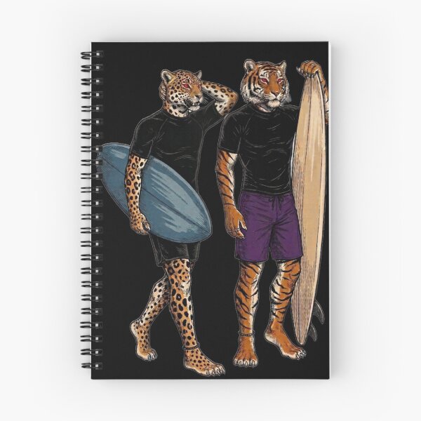 Item preview, Jaguar and Tiger Surfers | Feline Surf T-Shirt designed and sold by Animal Cosmic Society.