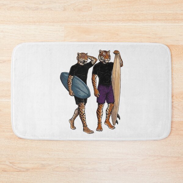 Item preview, Jaguar and Tiger Surfers | Feline Surf T-Shirt designed and sold by Animal Cosmic Society.