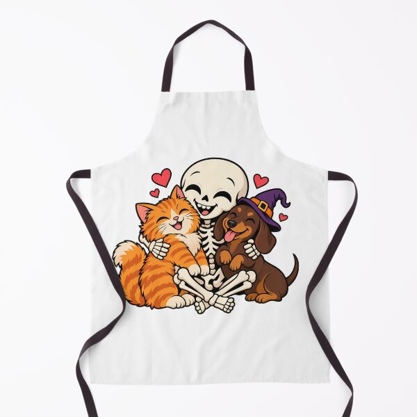 Item preview, Skeleton Hugging Orange Cat and Witch Dachshund designed and sold by bwanaboards.