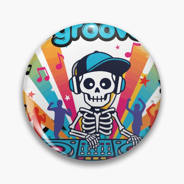 Item preview, Spooky grooves- skeleton deejay playing music  designed and sold by She - artist creations .