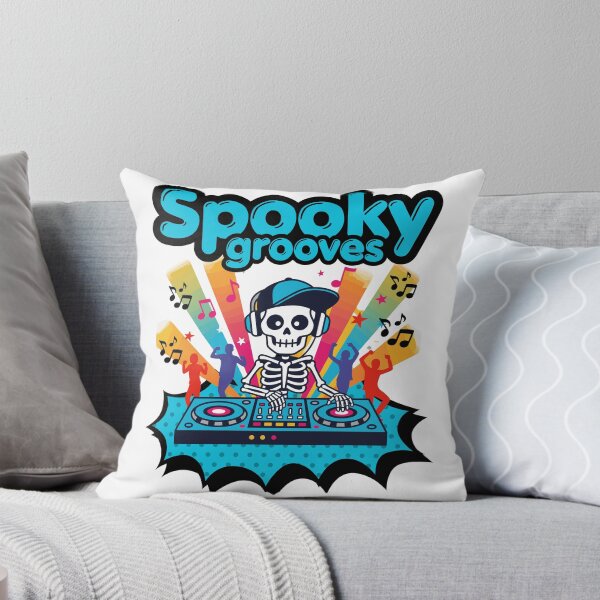 Item preview, Spooky grooves- skeleton deejay playing music  designed and sold by She - artist creations .