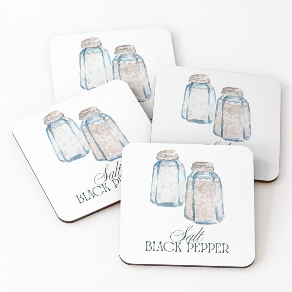 Item preview, Vintage Salt and Black Pepper Mason Jars Kitchen Art designed and sold by Aytasi.