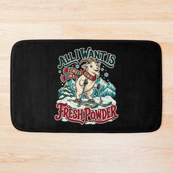 Item preview, All I Want Is Fresh Powder - Skiing Goat designed and sold by Good Mood Foundry.