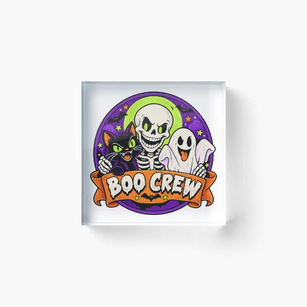 Item preview, Boo Crew Retro Skeleton, Black Cat and Ghost designed and sold by bwanaboards.