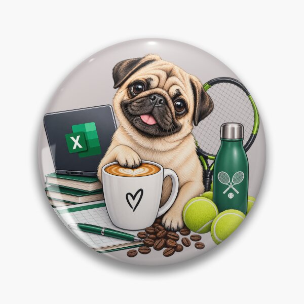 Aperçu de l'œuvre Carlin, Excel, Café et Tennis créée et vendue par AW_Designs.