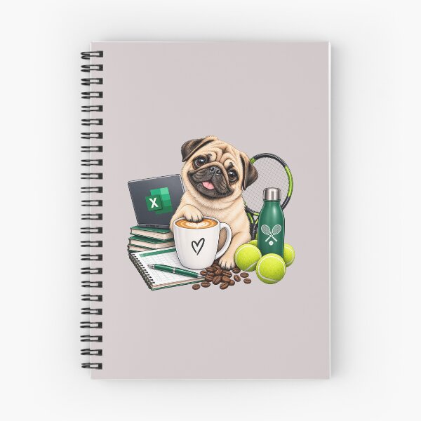 Aperçu de l'œuvre Carlin, Excel, Café et Tennis créée et vendue par AW_Designs.
