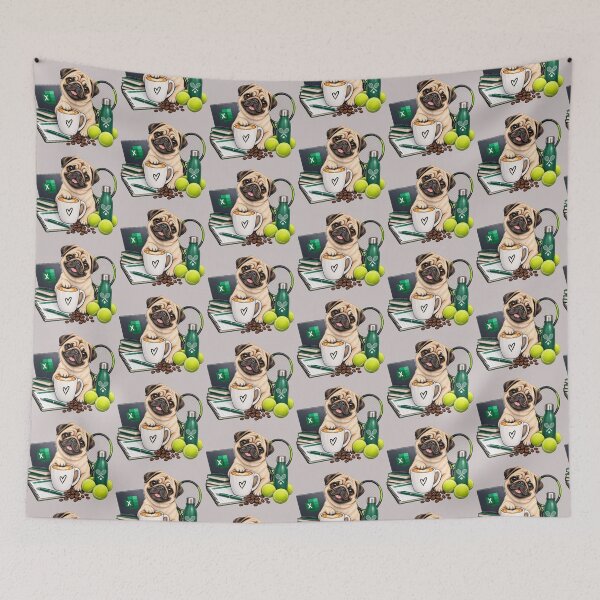 Item preview, Pug, Excel, Coffee and Tennis designed and sold by AnnaW1996.