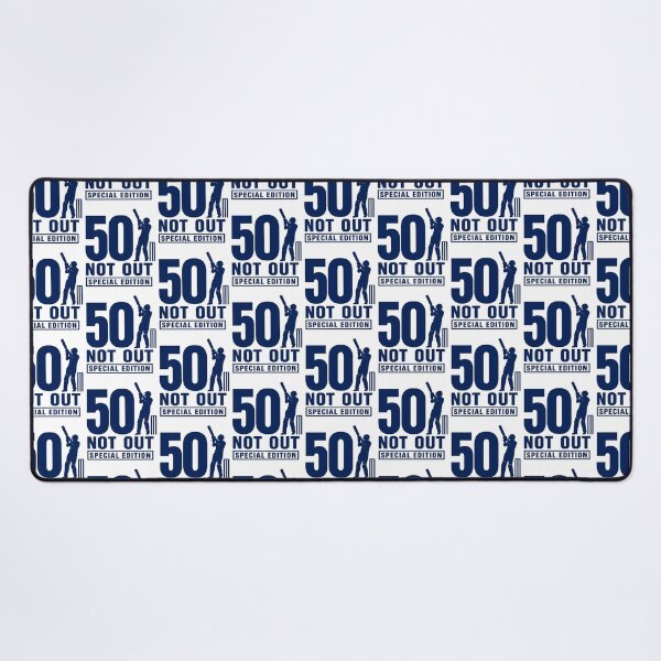 Item preview, 50 Not Out - Funny 50th Birthday Celebration Cricket Saying designed and sold by Shape Snip Studio.