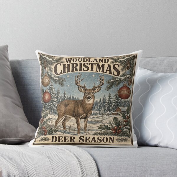 Item preview, Woodland Christmas Deer Season Vintage Holiday Art designed and sold by CKaracaCrafted.
