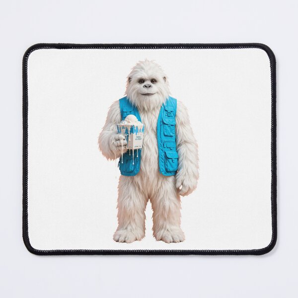 Item preview, Cute Yeti Eating Ice Cream Funny Bigfoot Monster Sweet Treat Aesthetic Art designed and sold by  One City Two Children Studio.