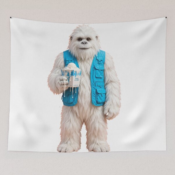 Item preview, Cute Yeti Eating Ice Cream Funny Bigfoot Monster Sweet Treat Aesthetic Art designed and sold by  One City Two Children Studio.
