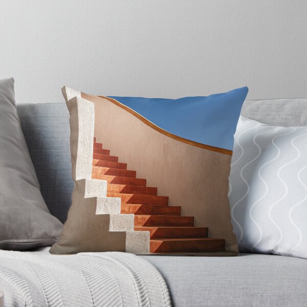 Item preview, Terracotta Staircase and Vibrant Blue Sky Minimalist Architecture Print    designed and sold by MargaretWiktor.