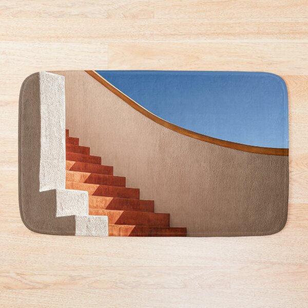 Item preview, Terracotta Staircase and Vibrant Blue Sky Minimalist Architecture Print    designed and sold by MargaretWiktor.
